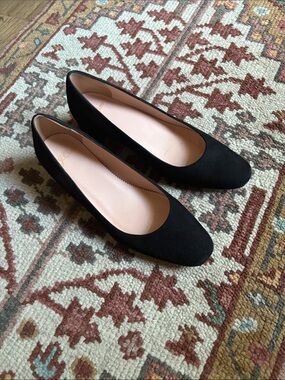 J. Crew Black Suede Low Heel Pumps